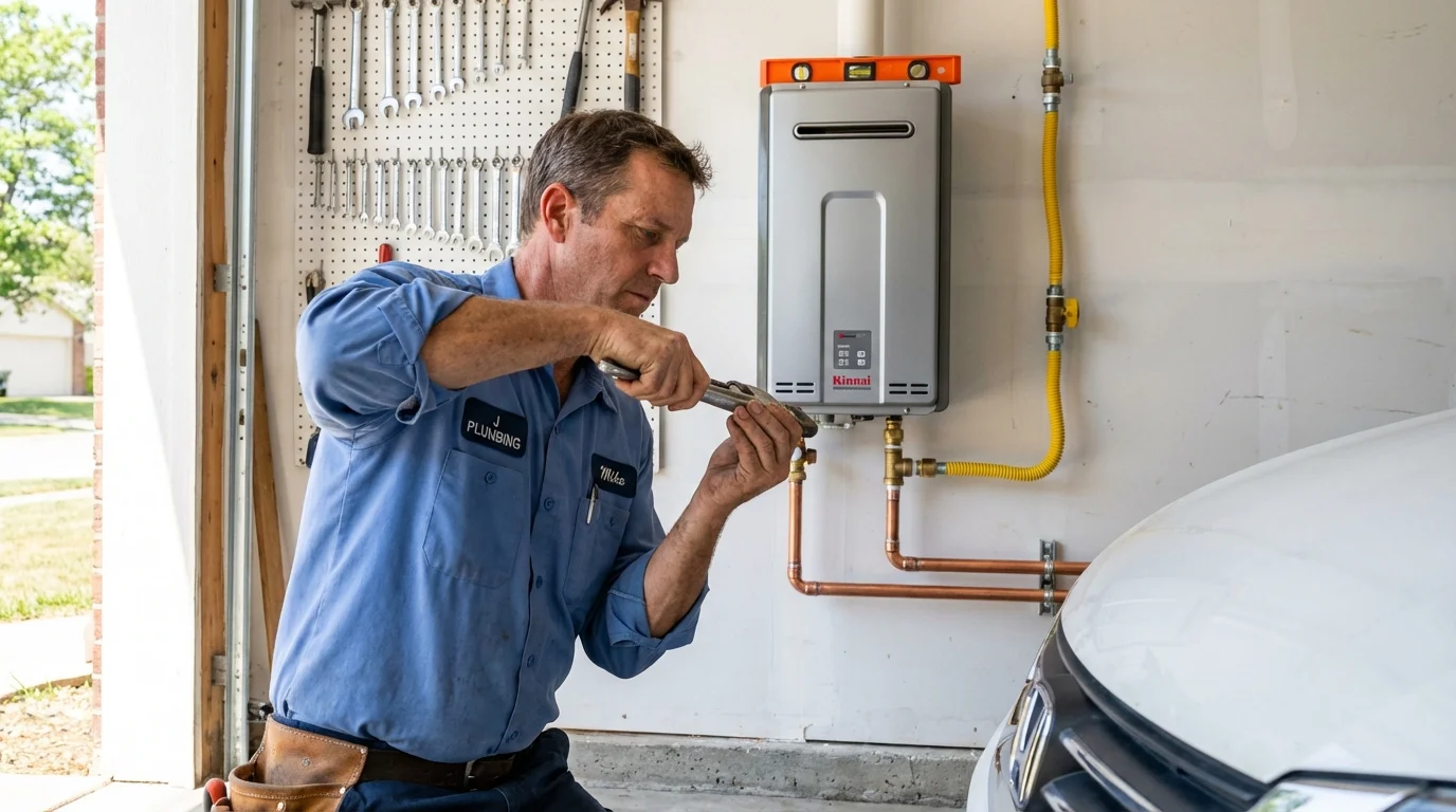 Tankless water heater installation by a Johns Plumbing LLC plumber in Sour Lake